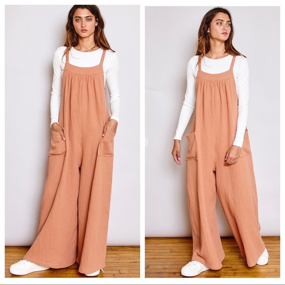 ✨LAST ONE✨Cotton Gauze Boho wide leg jumpsuit - Picture 2 of 3
